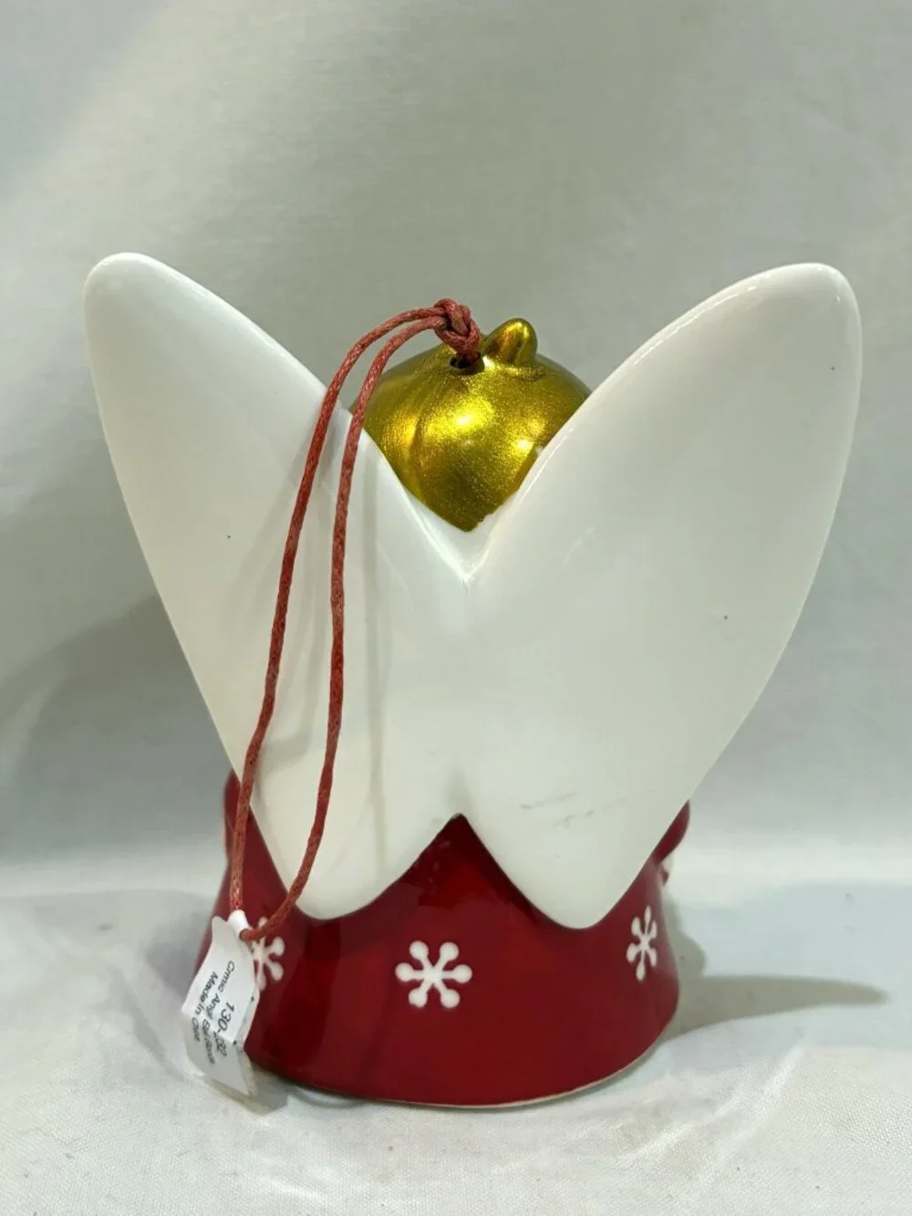 Crate & Barrel Porcelain Angel Holiday Bell Ornament